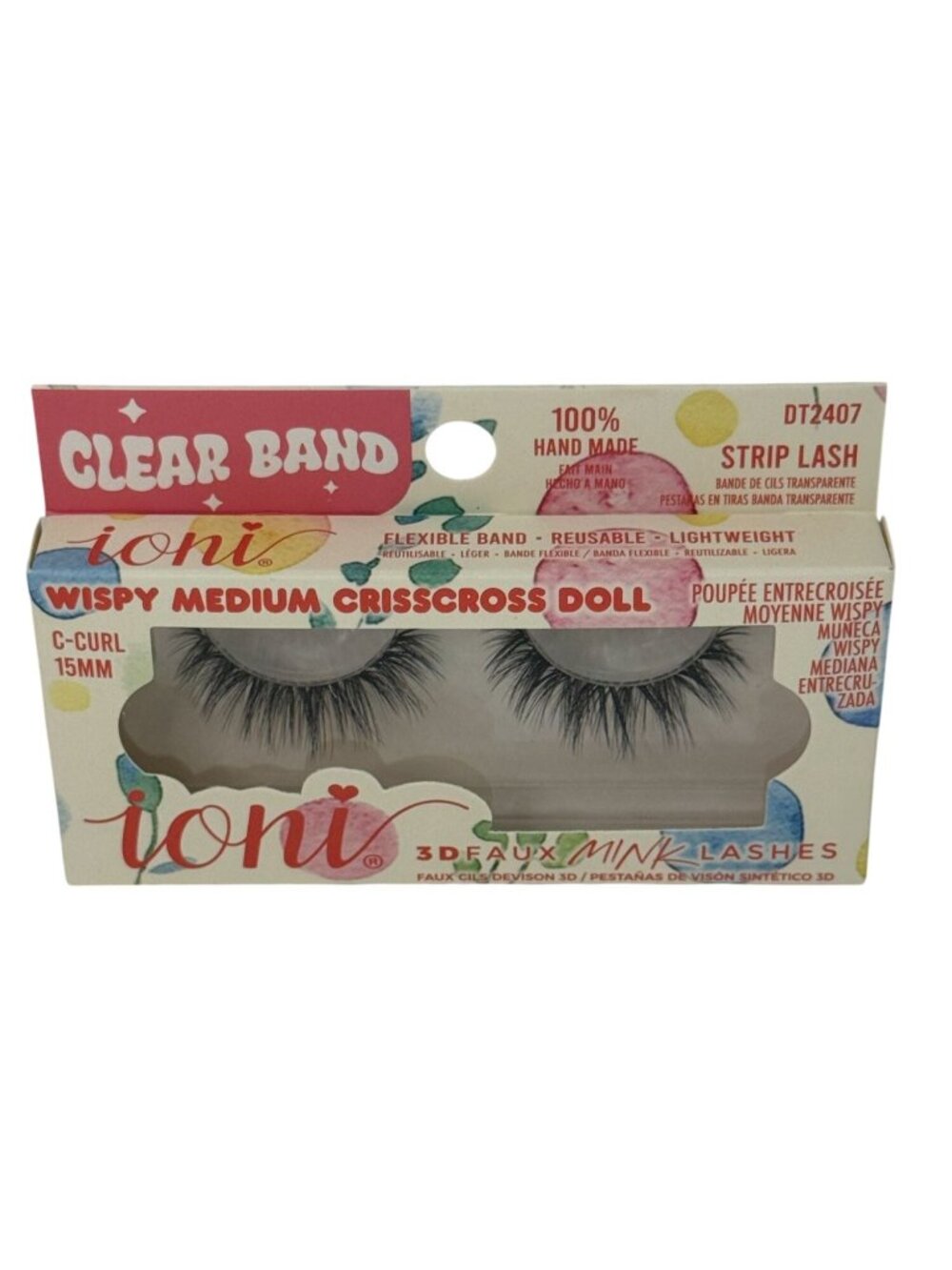 Ioni Wispy Medium Crisscross Doll 3D Faux Mink Lashes New
